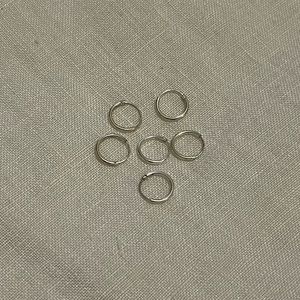 Set of 3 sterling silver small endless 10mm thin round cartilage hoop earrings